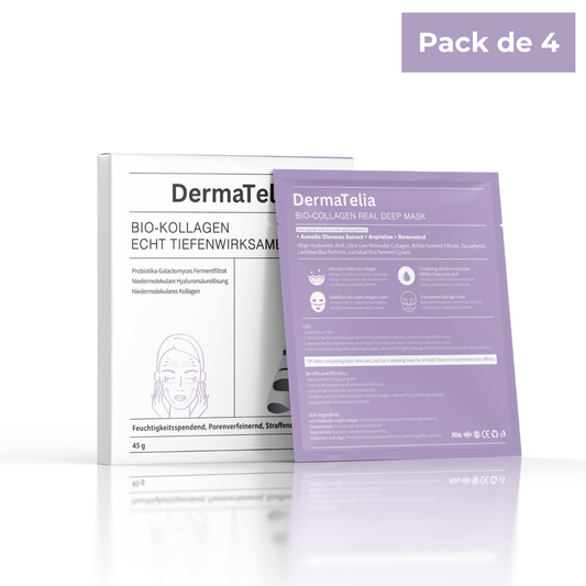DermaTelia™ – Masque Bio-Collagène Profond (Lot de 4)
